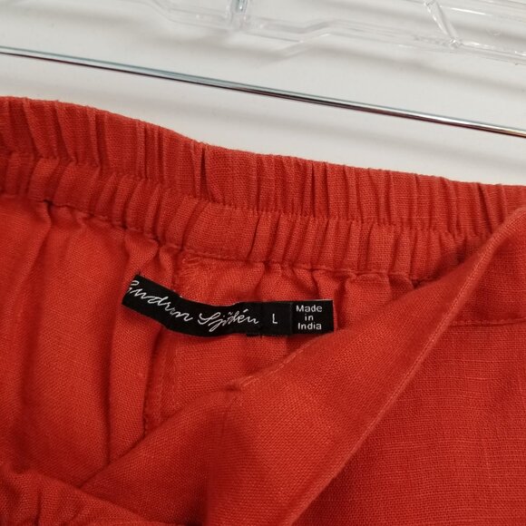 Gudrun Sjoden Med. Weight Linen Pants - Copper - Lagenlook, Scandi, Comfy, Fall - Picture 5 of 7